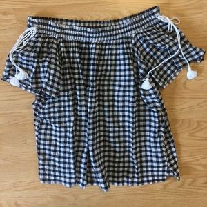 EUC Anne Taylor Loft Gingham Flowy Shirt